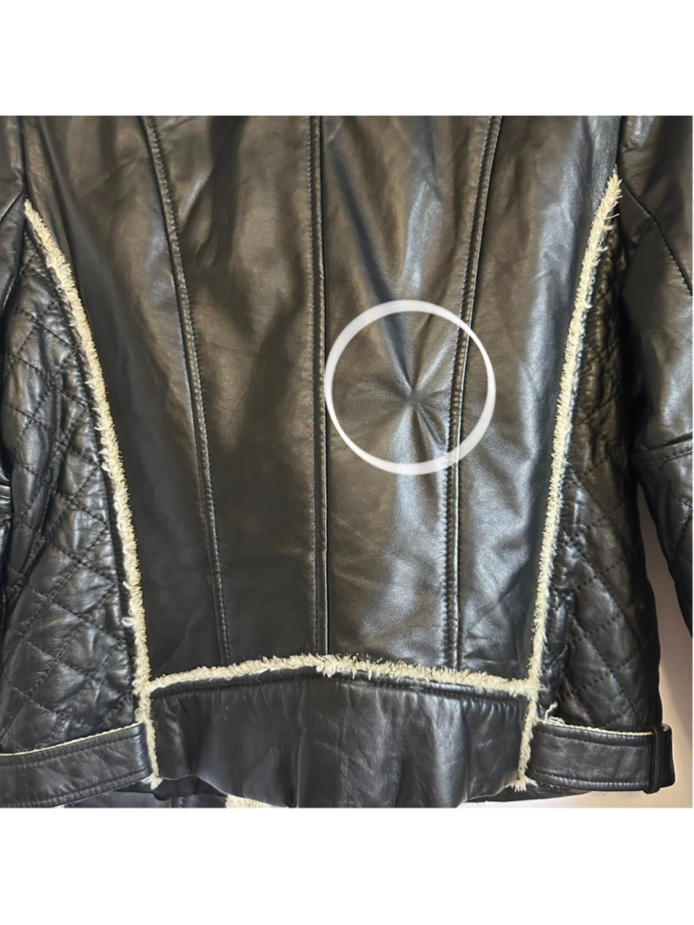 ELLASSAY FIRST Lambskin Leather Tweed BLACK Quilted MOTO Biker JACKET WOMENS M - Picture 13 of 13